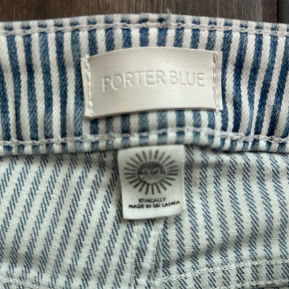 Porter Blue Peyton Striped Painters Jeans Sz 23 - Picture 8 of 9